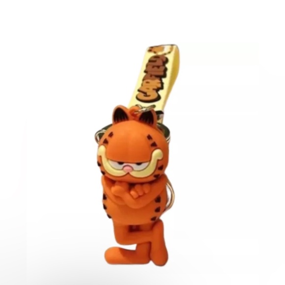 Garfield Cartoon Character 3D Silicone Charm Keychain - Picture 2 of 3